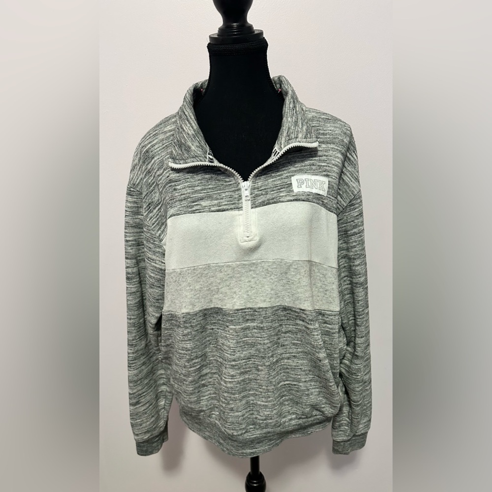 Victoria secret “PINK” grey 1/4 zip sweater